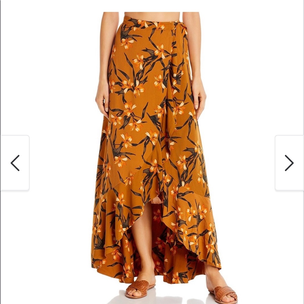 NWT L Space Womens Desiree Wrap Skirt Floral Print Ruffles